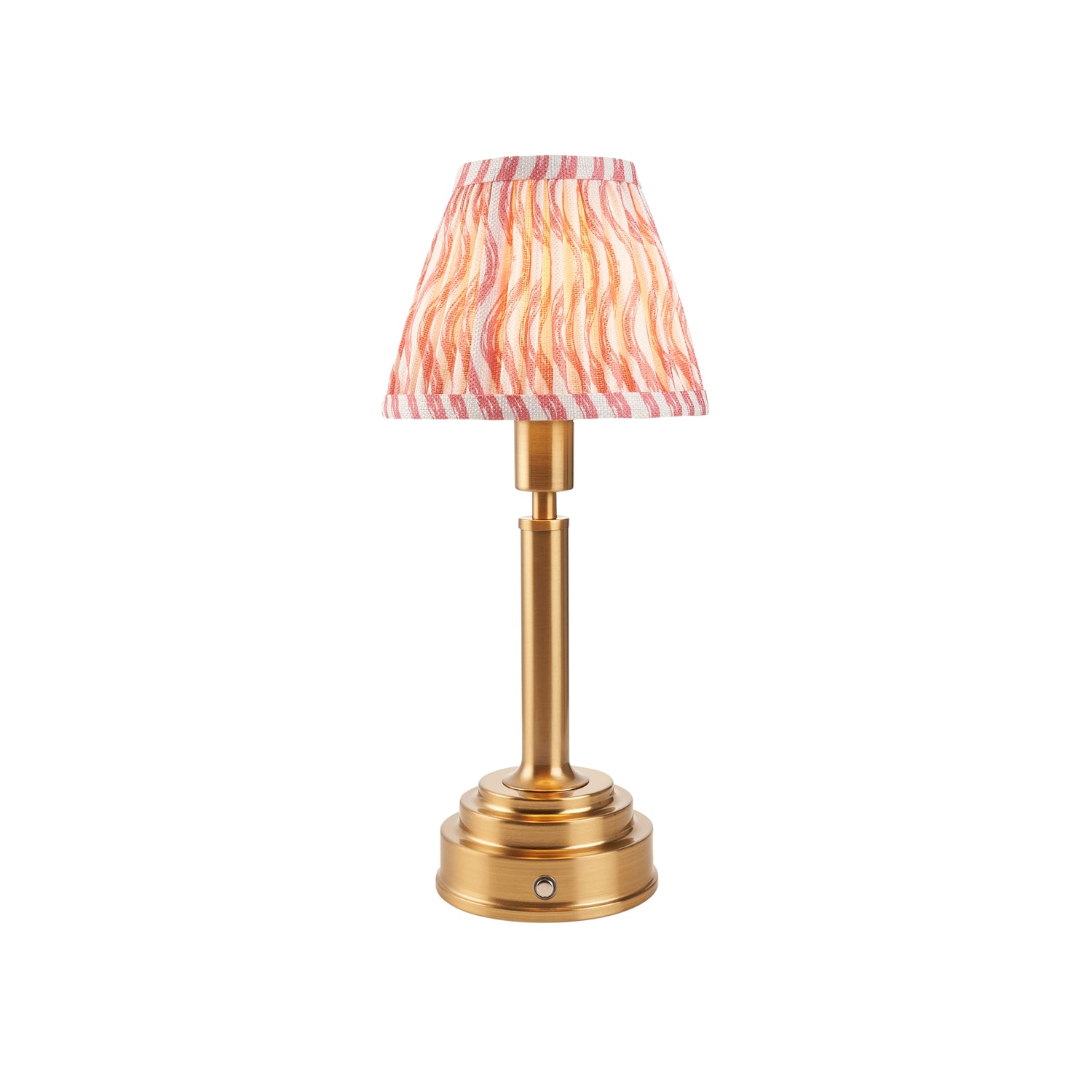 Upton Rechargeable & Ripple 16cm Coral pink shade - Comet Lighting