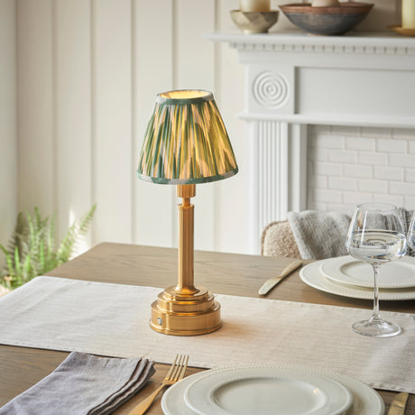 Upton Rechargeable & Zigzag 16cm Cotswold green shade - Comet Lighting