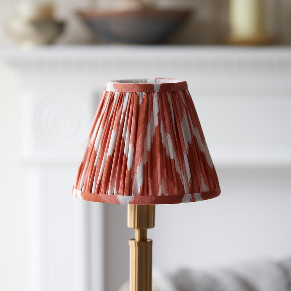 Upton Rechargeable & Zigzag 16cm Apricot orange shade - Comet Lighting