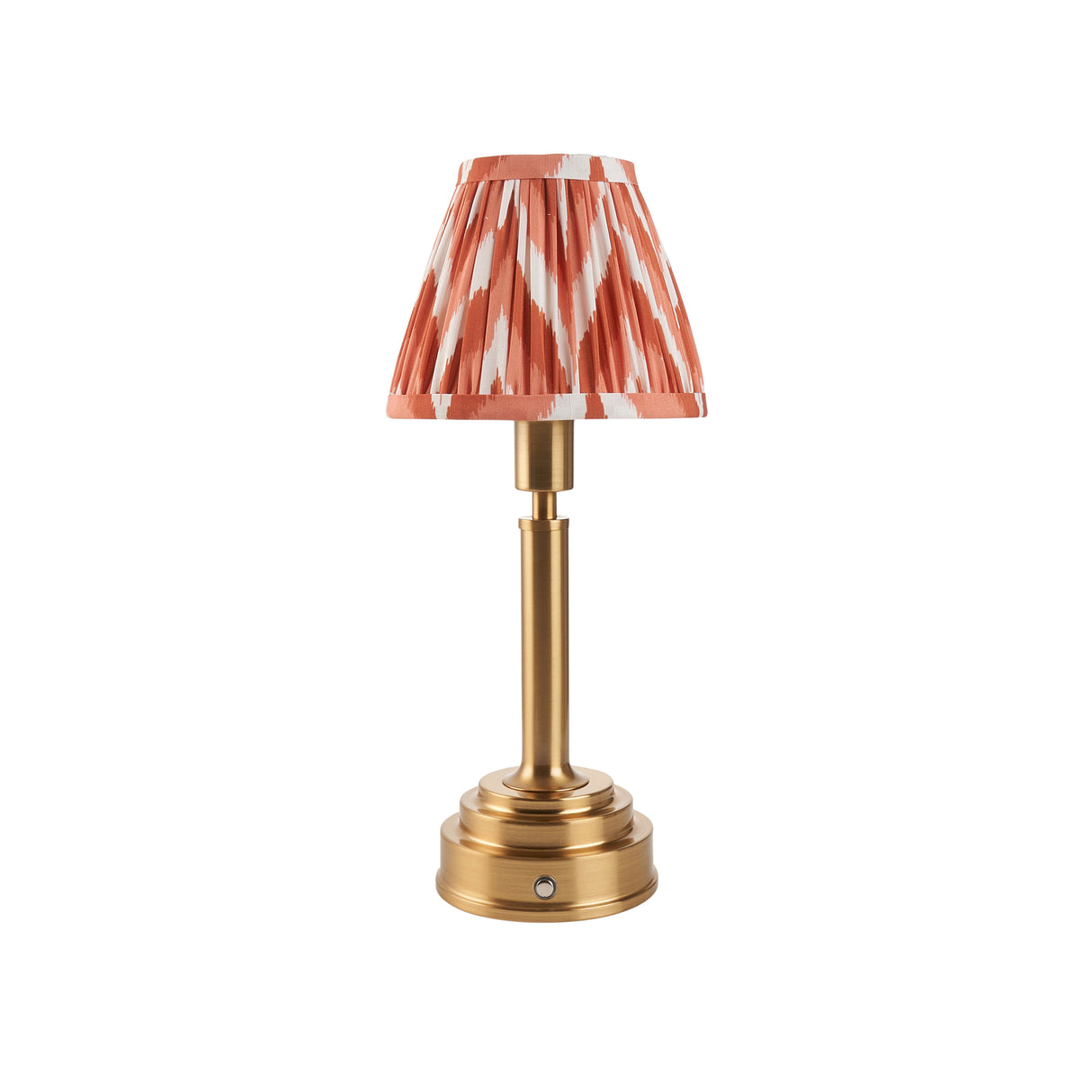 Upton Rechargeable & Zigzag 16cm Apricot orange shade - Comet Lighting