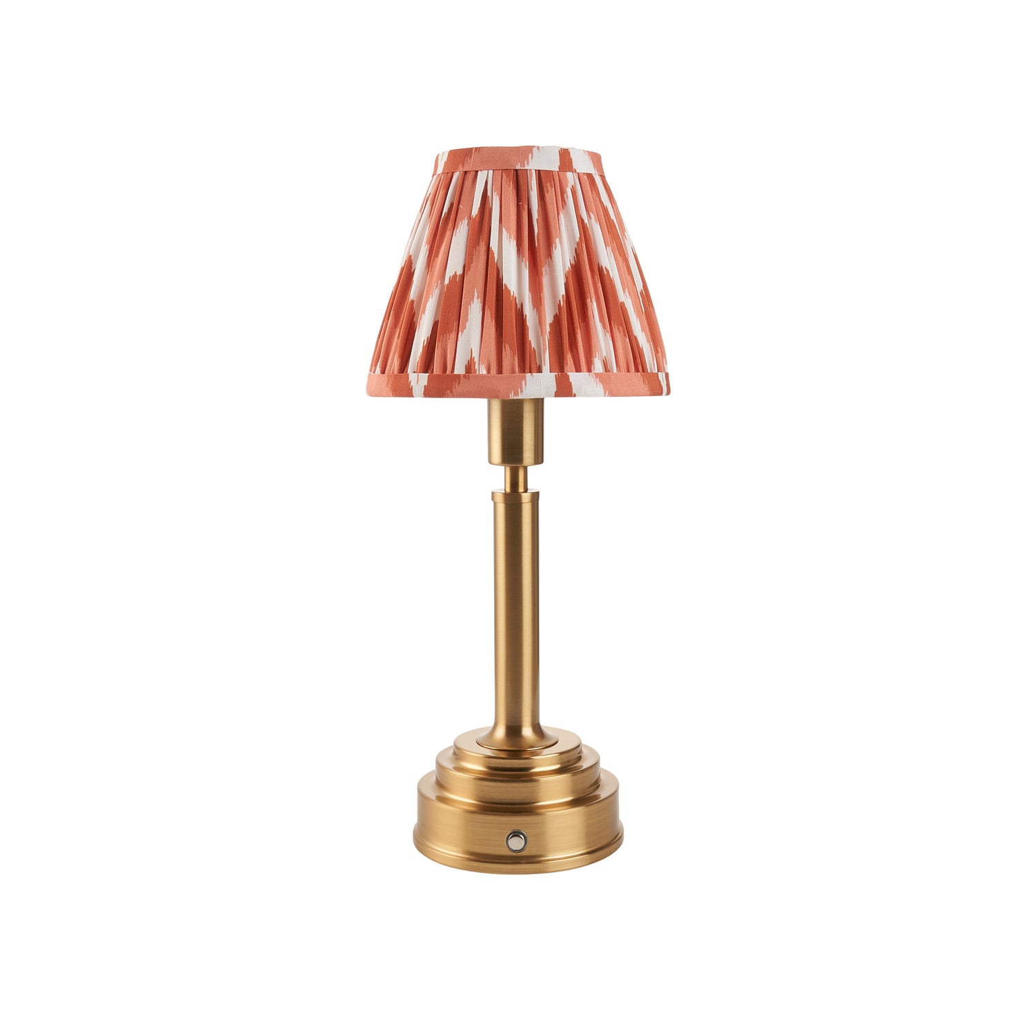 Upton Rechargeable & Zigzag 16cm Apricot orange shade - Comet Lighting