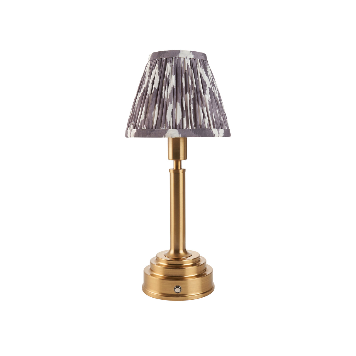 Upton Rechargeable & Ikat 16cm Pearl grey shade - Comet Lighting