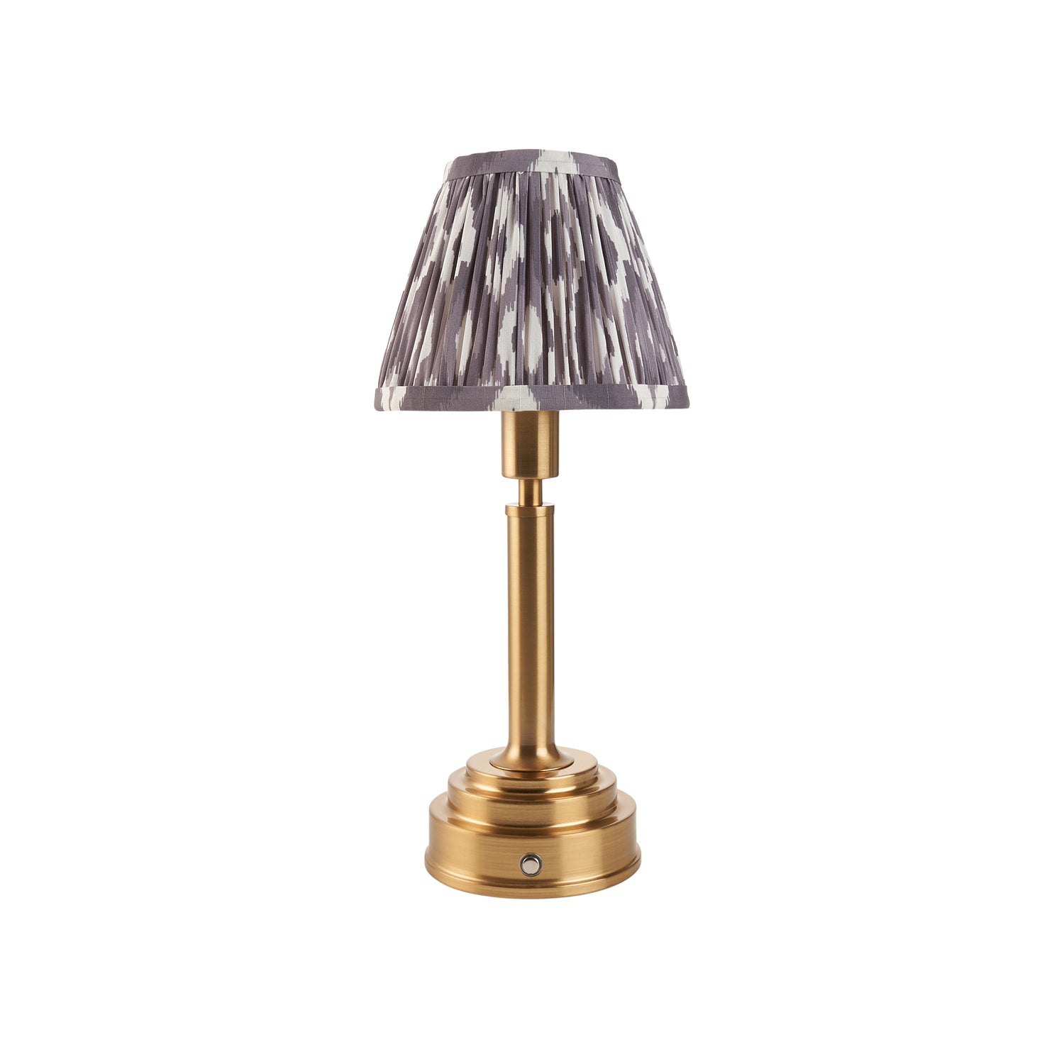 Upton Rechargeable & Ikat 16cm Pearl grey shade - Comet Lighting
