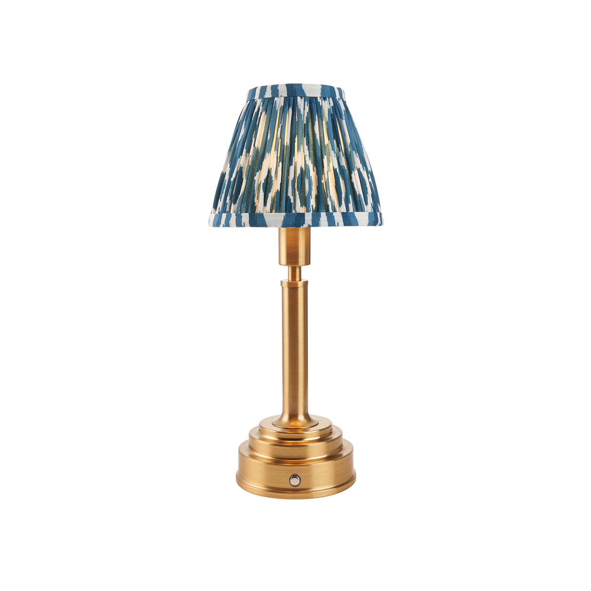 Upton Rechargeable & Ikat 16cm Marlin blue shade - Comet Lighting