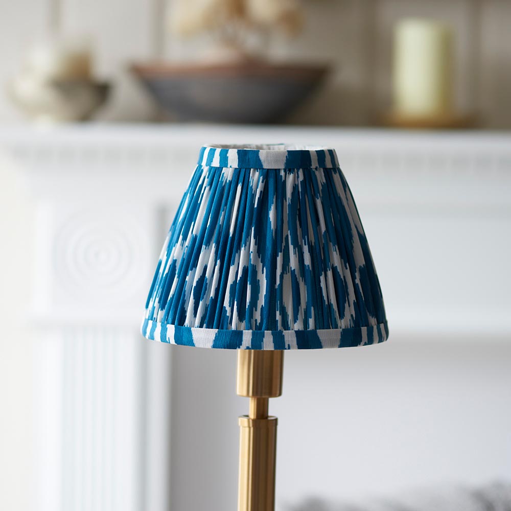 Upton Rechargeable & Ikat 16cm Marlin blue shade - Comet Lighting