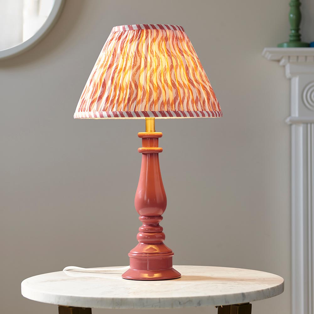 Myrtle & Ripple 30cm Coral pink shade - Comet Lighting