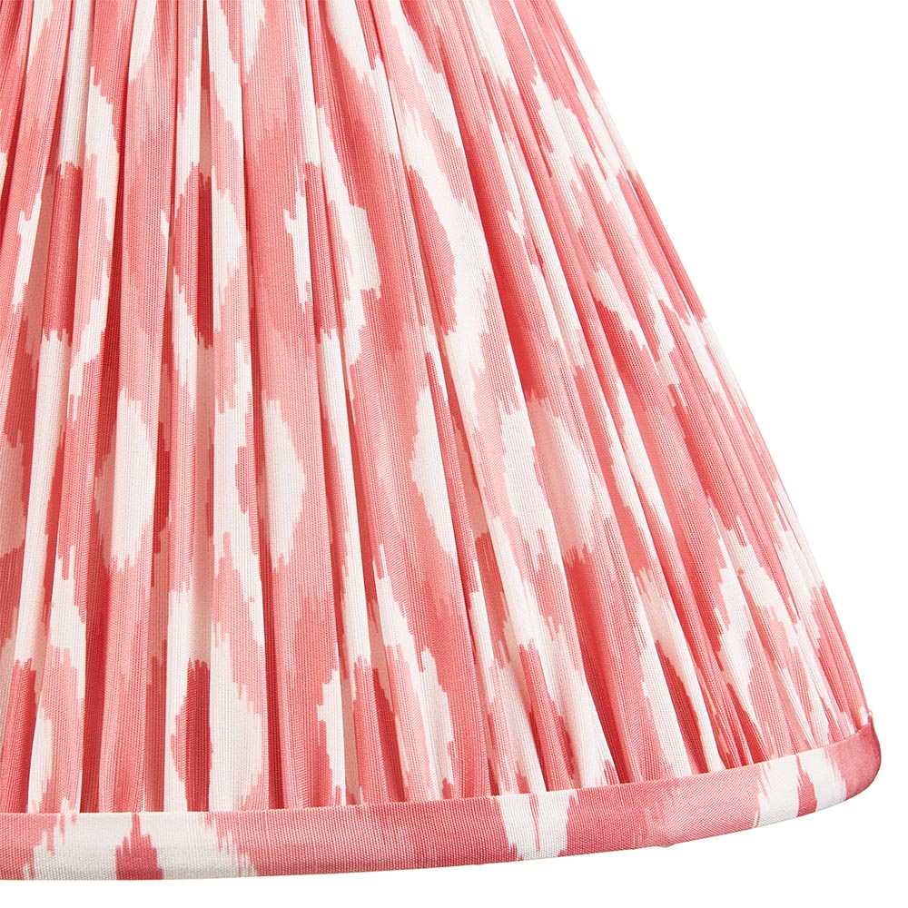 Gloss Green Myrtle & Ikat 30cm Coral pink shade - Comet Lighting