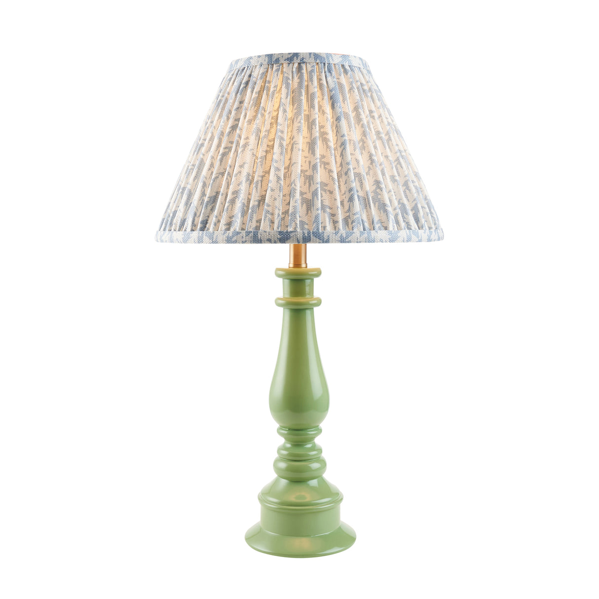 Gloss Green Myrtle & Leaf 30cm Shell bay blue shade - Comet Lighting