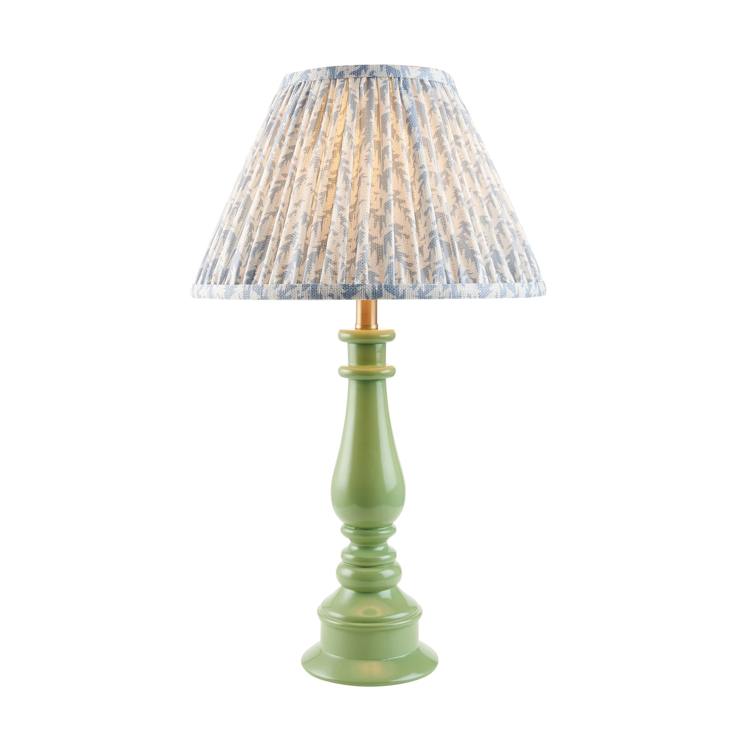 Gloss Green Myrtle & Leaf 30cm Shell bay blue shade - Comet Lighting