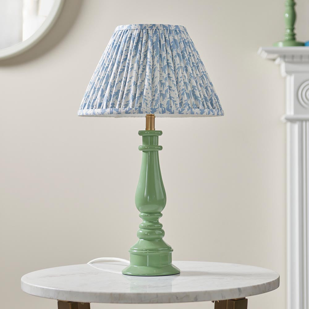 Gloss Green Myrtle & Leaf 30cm Shell bay blue shade - Comet Lighting