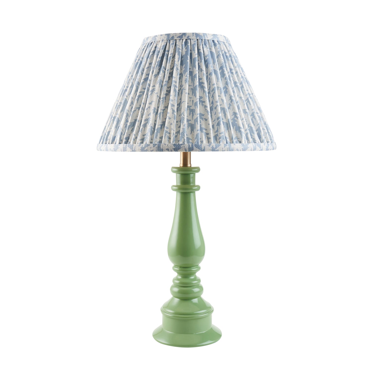 Gloss Green Myrtle & Leaf 30cm Shell bay blue shade - Comet Lighting