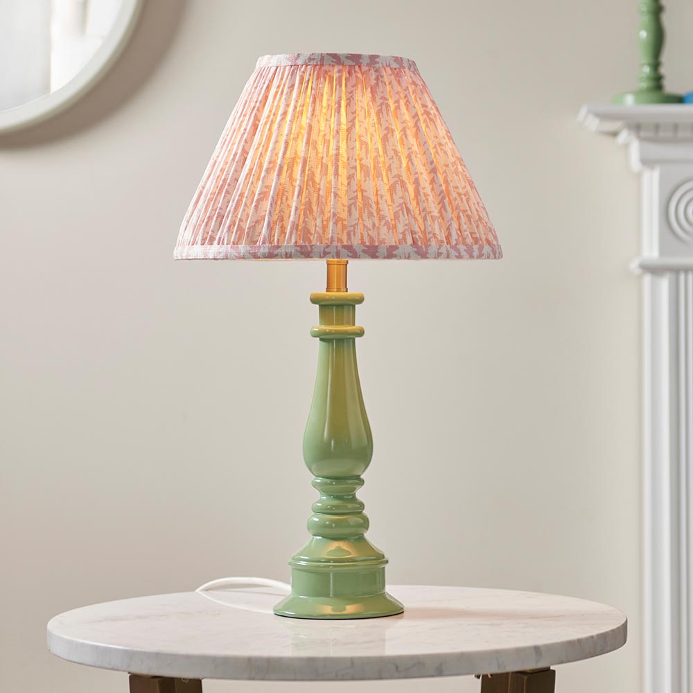 Gloss Green Myrtle & Leaf 30cm Peachy keen shade - Comet Lighting