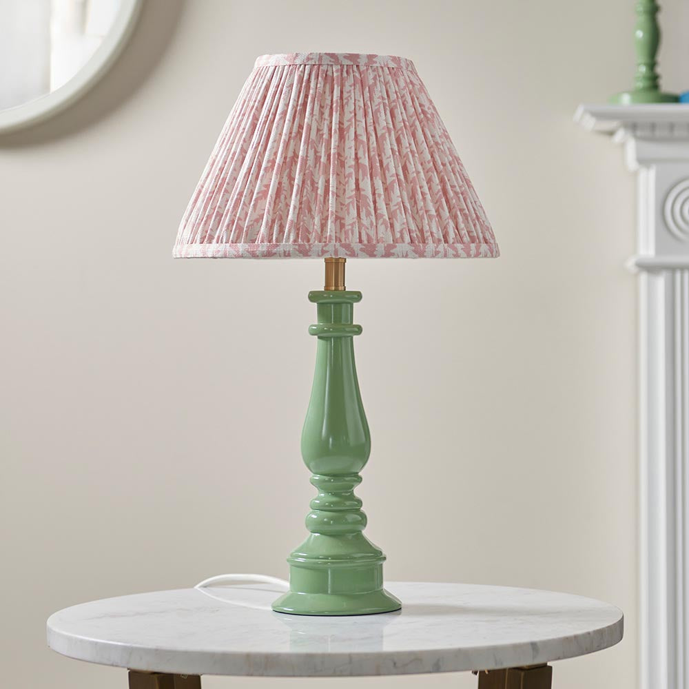 Gloss Green Myrtle & Leaf 30cm Peachy keen shade - Comet Lighting