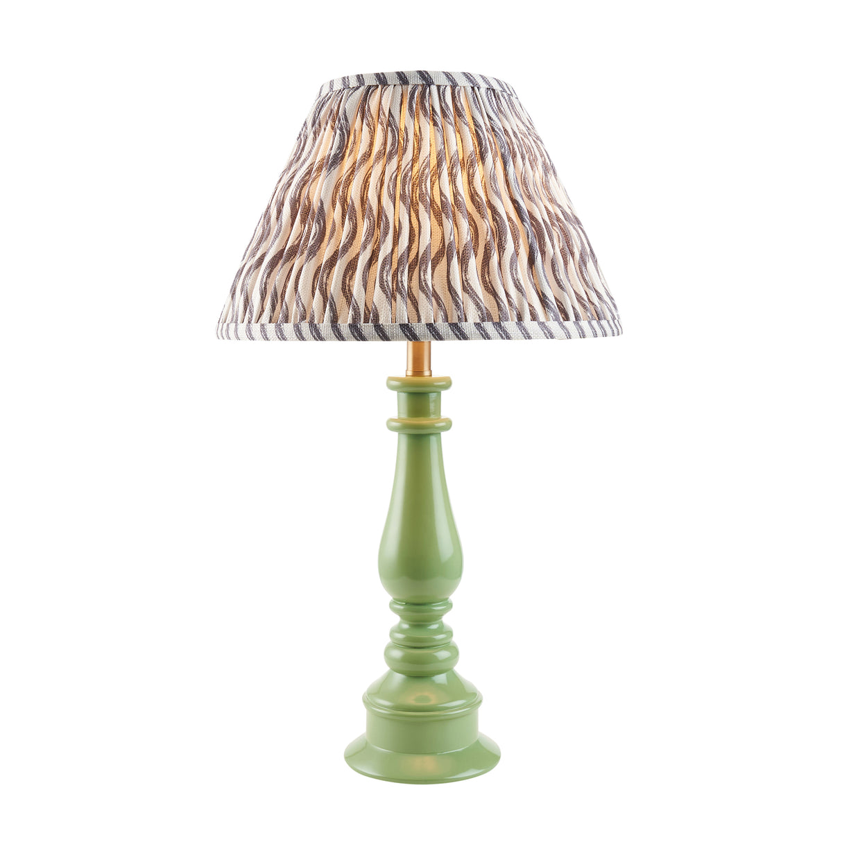 Gloss Green Myrtle & Ripple 30cm Pearl grey shade - Comet Lighting