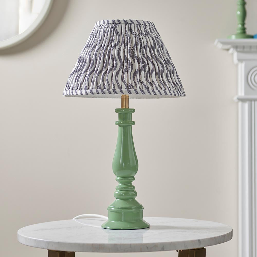 Gloss Green Myrtle & Ripple 30cm Pearl grey shade - Comet Lighting