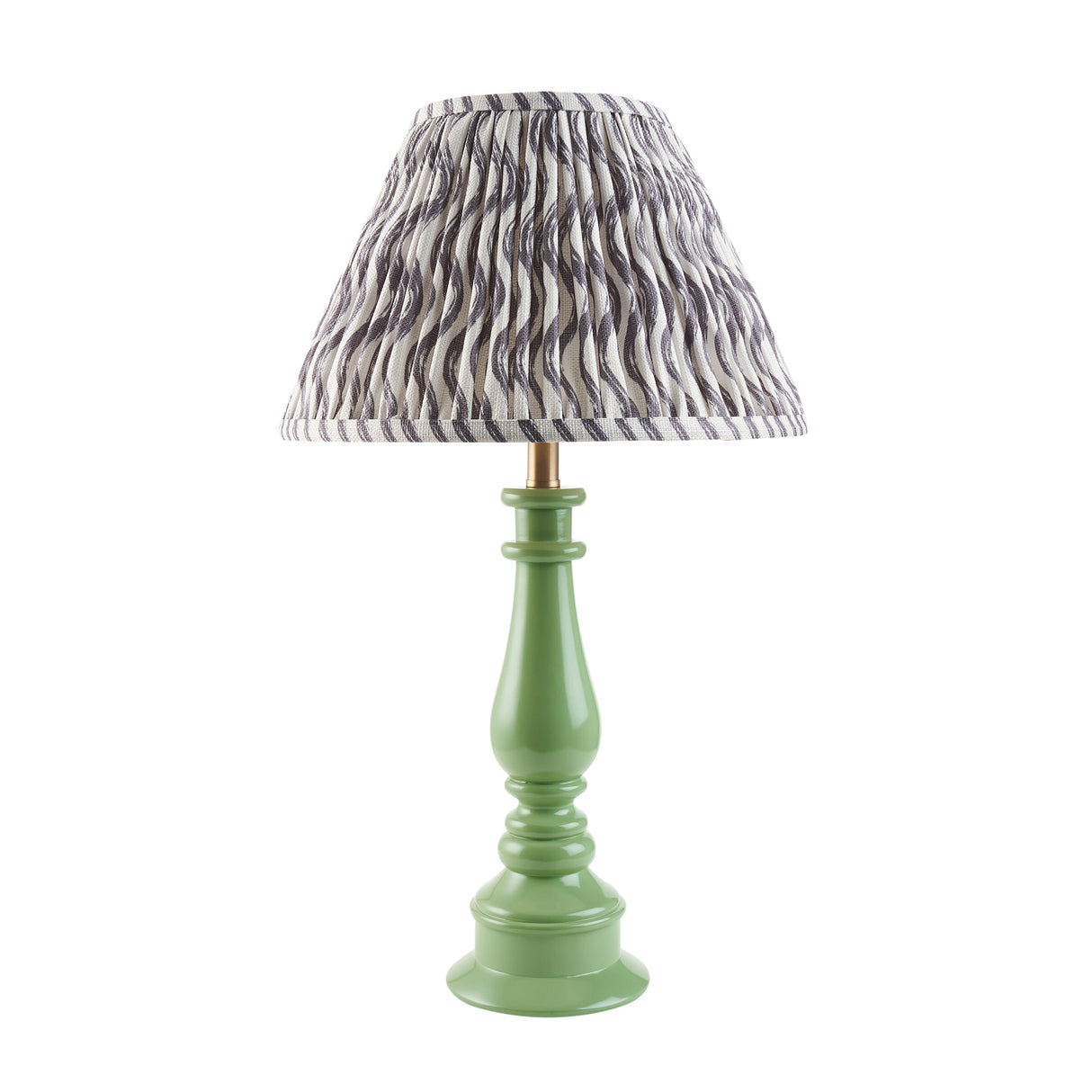 Gloss Green Myrtle & Ripple 30cm Pearl grey shade - Comet Lighting