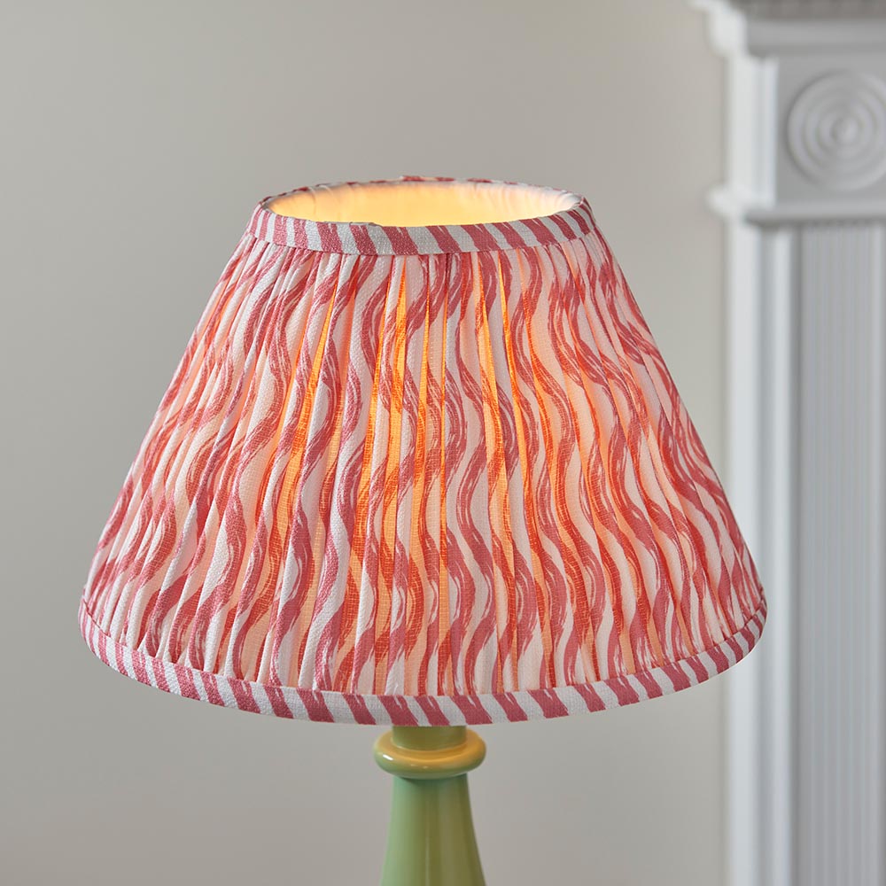 Gloss Green Myrtle & Ripple 30cm Coral pink shade - Comet Lighting