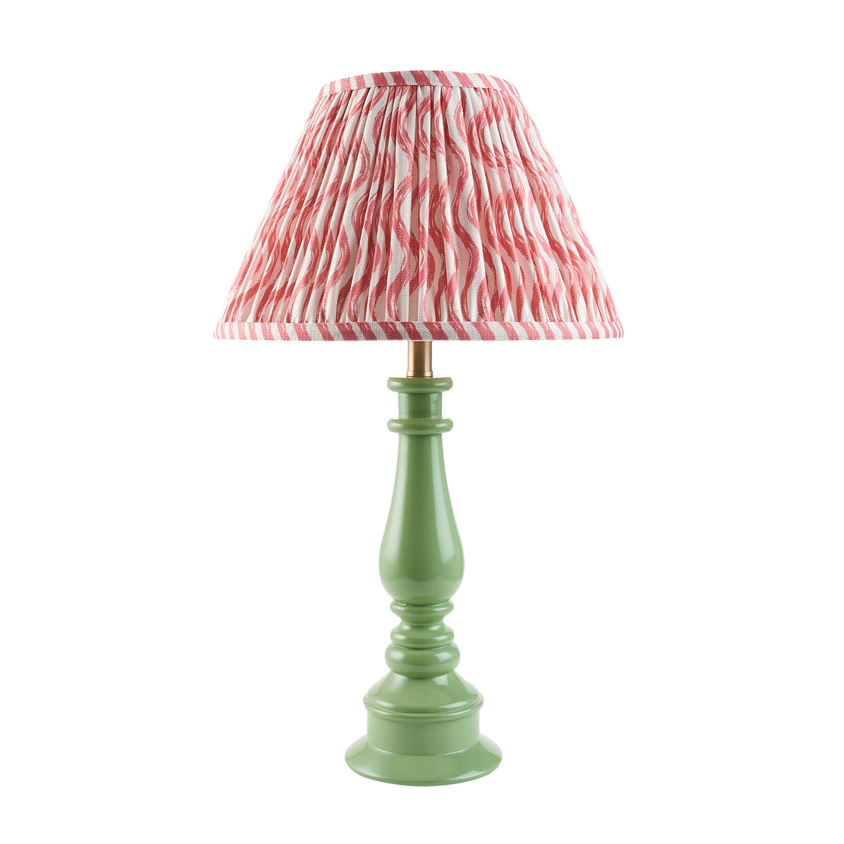 Gloss Green Myrtle & Ripple 30cm Coral pink shade - Comet Lighting