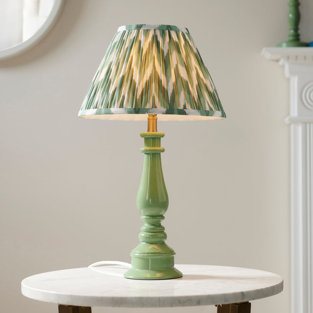 Gloss Green Myrtle & Zigzag 30cm Cotswold green shade - Comet Lighting