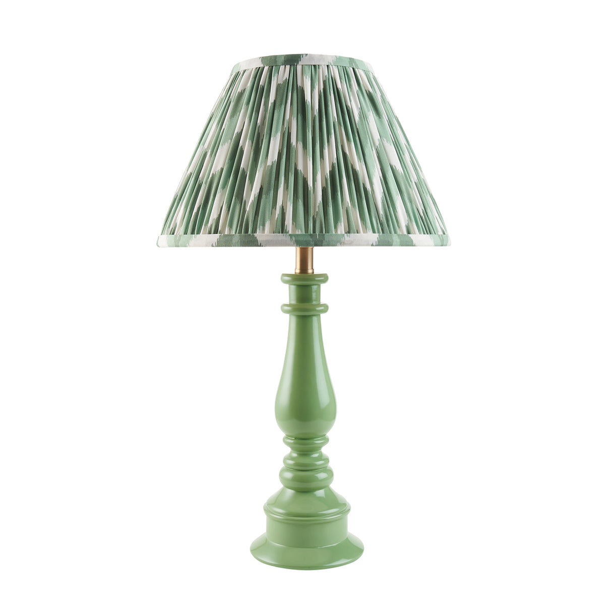Gloss Green Myrtle & Zigzag 30cm Cotswold green shade - Comet Lighting