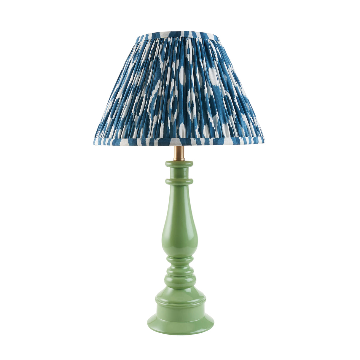 Gloss Green Myrtle & Ikat 30cm Marlin blue shade - Comet Lighting