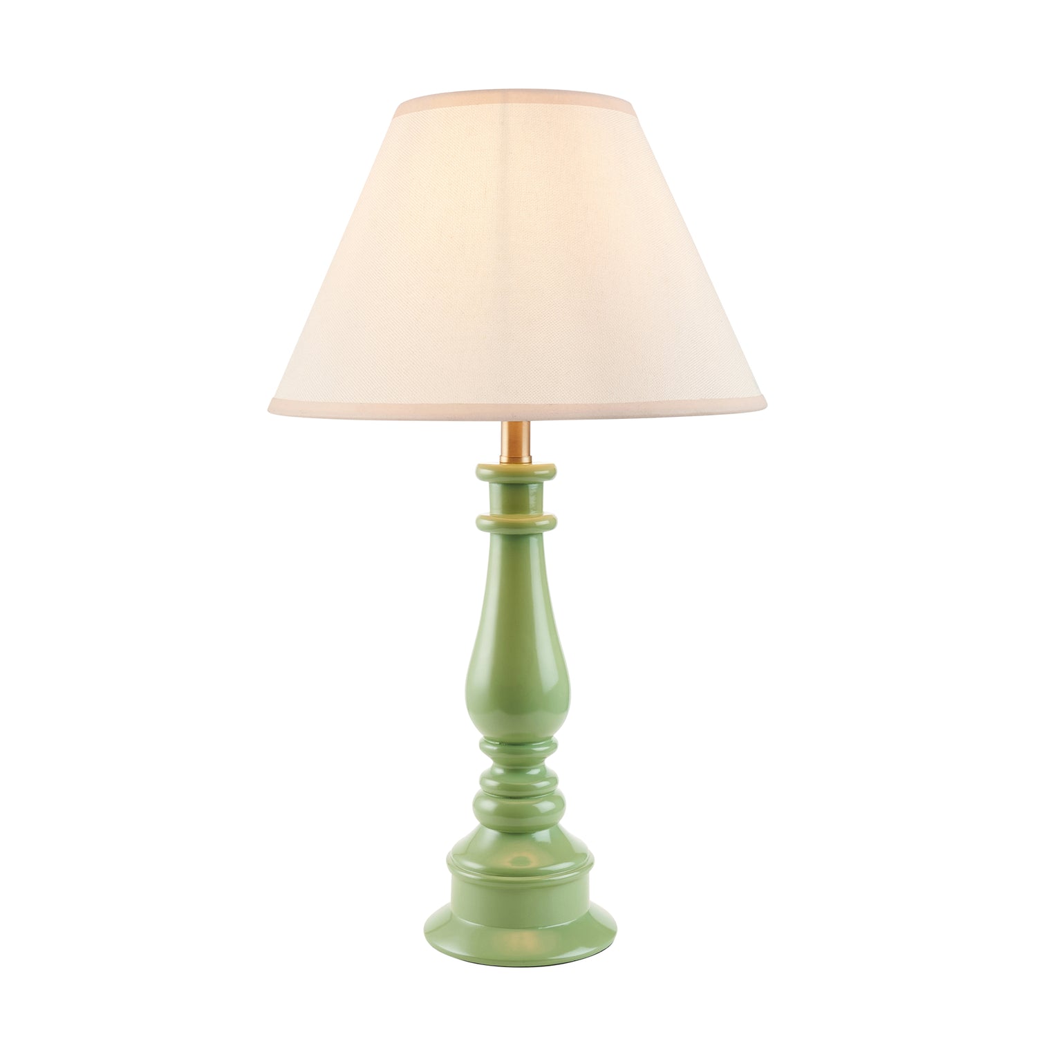Gloss Green Myrtle & Ivy 30cm Vintage white shade - Comet Lighting