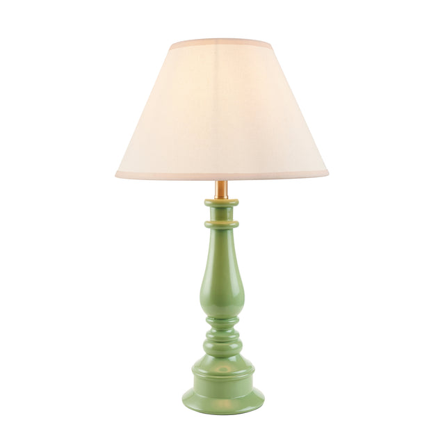 Gloss Green Myrtle & Ivy 30cm Vintage white shade - Comet Lighting