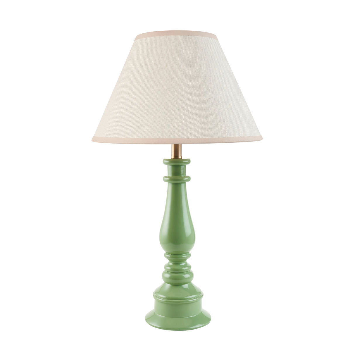 Gloss Green Myrtle & Ivy 30cm Vintage white shade - Comet Lighting