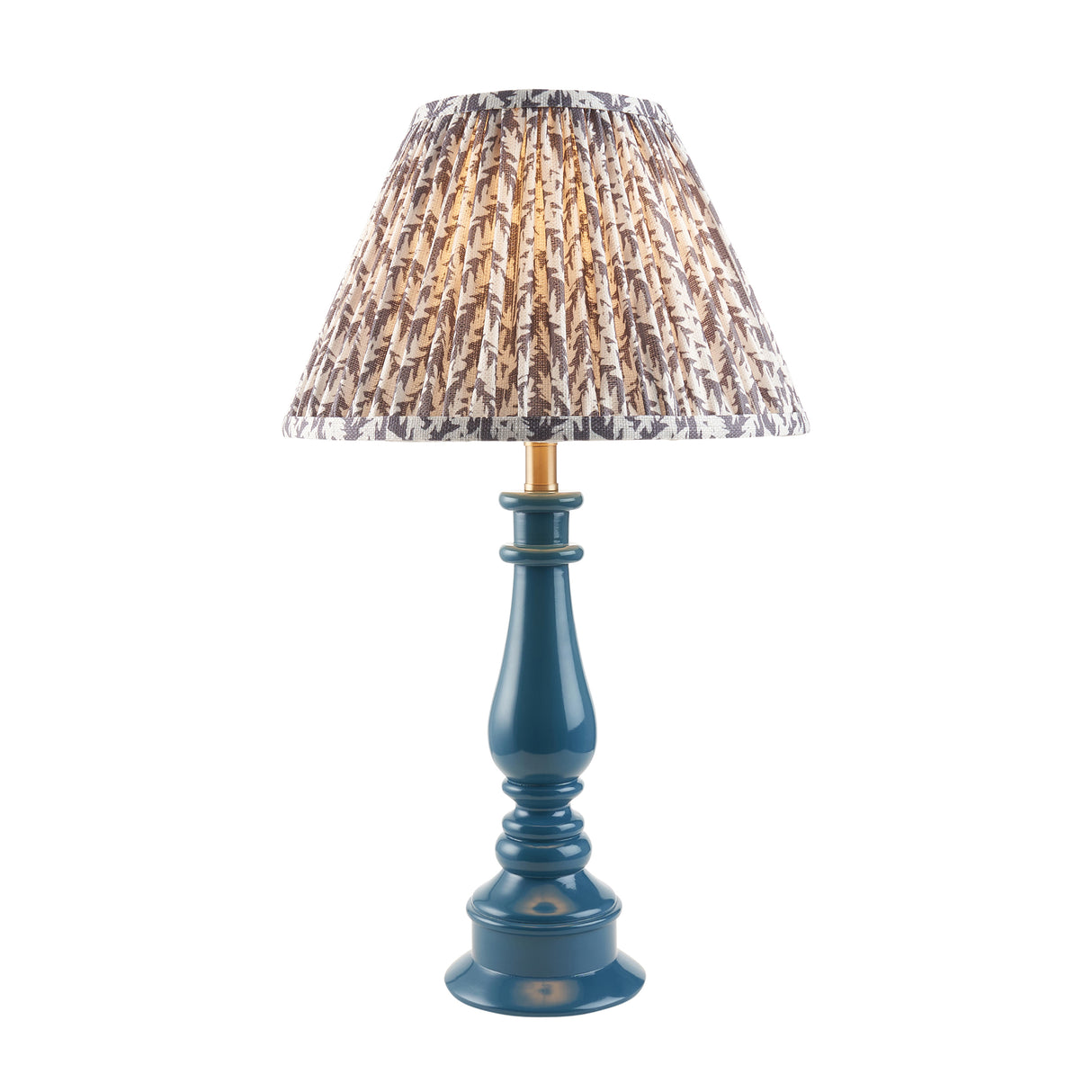 Gloss Blue Myrtle & Leaf 30cm Pearl grey shade - Comet Lighting