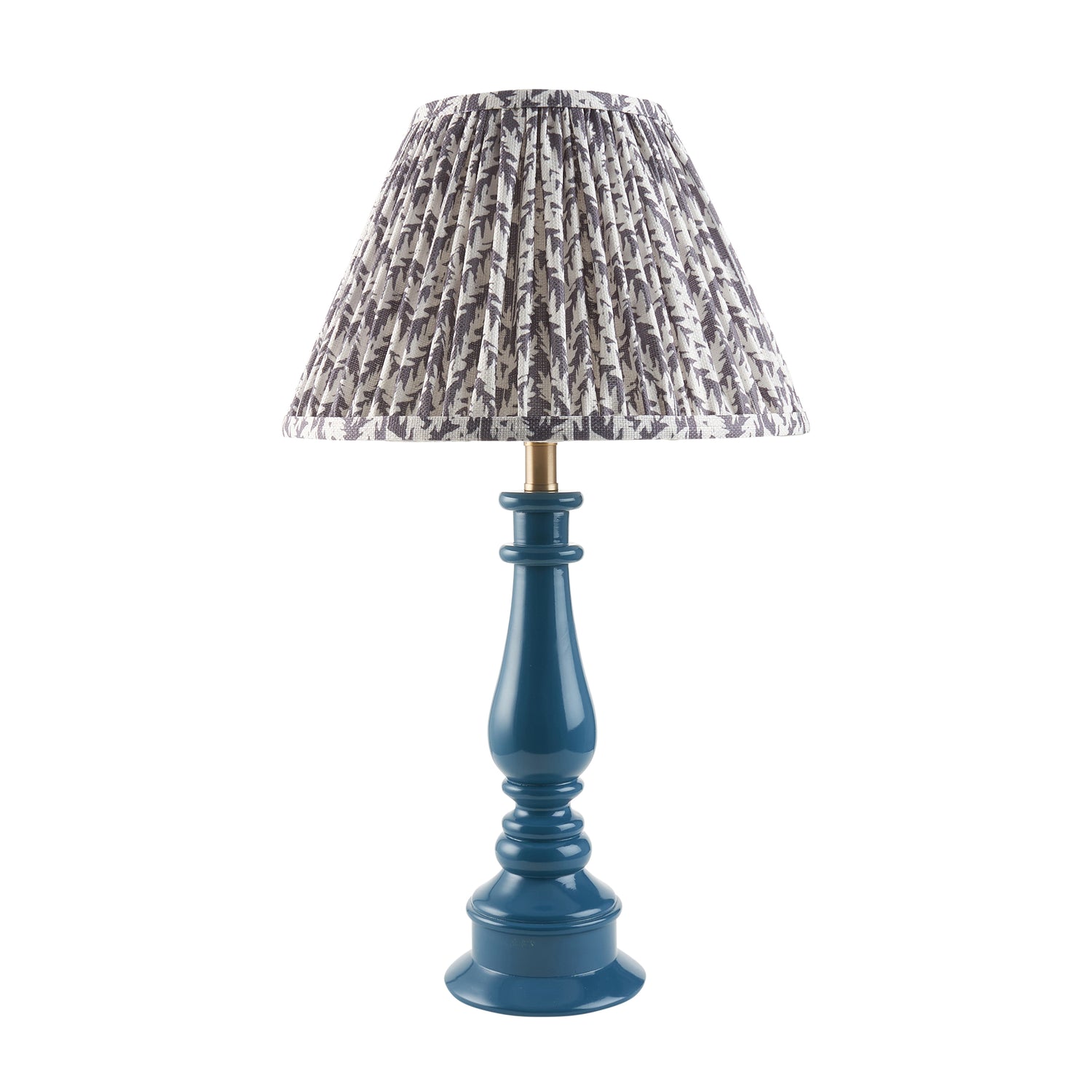 Gloss Blue Myrtle & Leaf 30cm Pearl grey shade - Comet Lighting