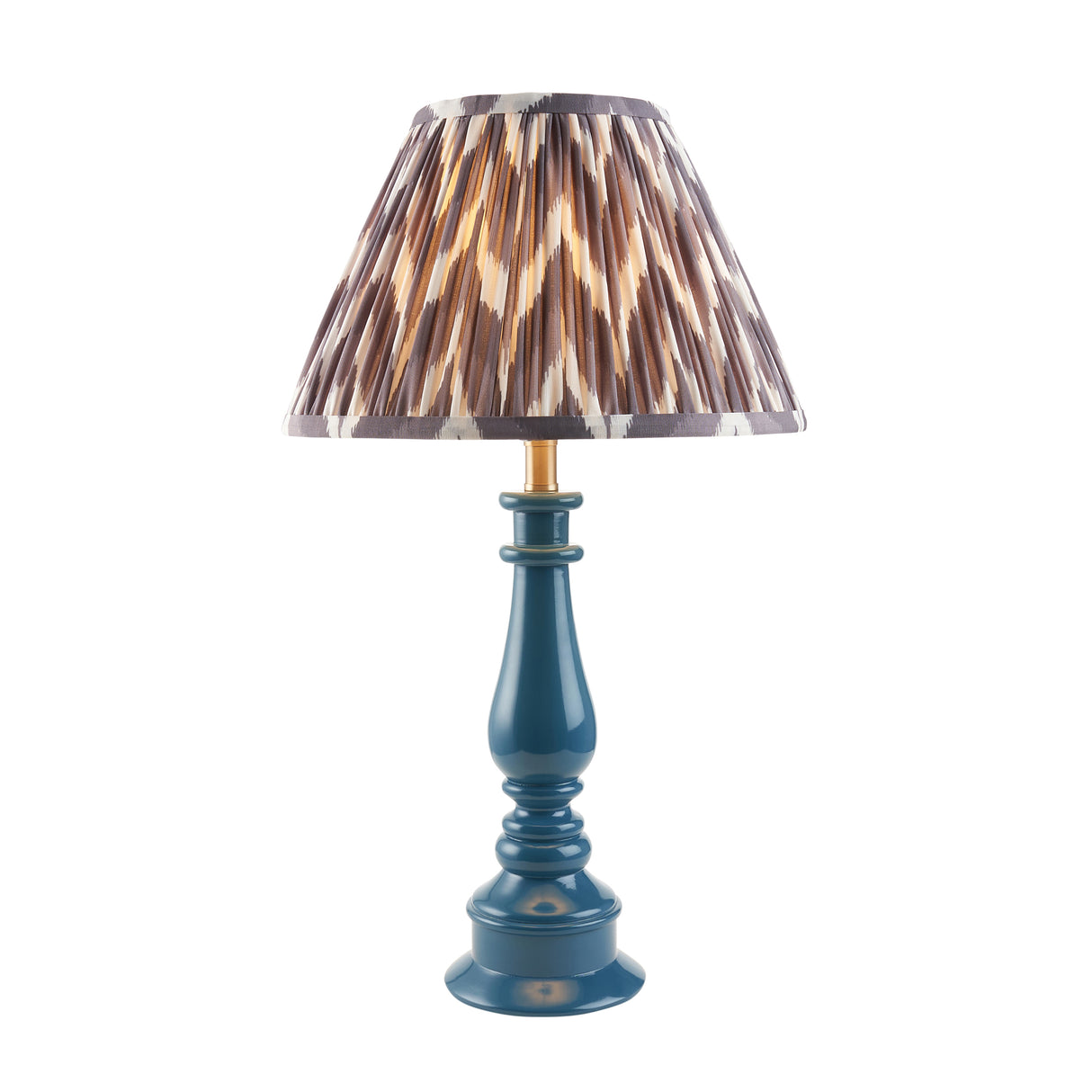 Gloss Blue Myrtle & Zigzag 30cm Pearl grey shade - Comet Lighting