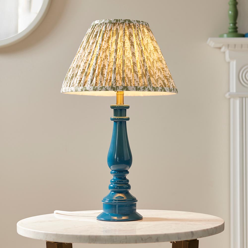 Gloss Blue Myrtle & Leaf 30cm Herb garden green shade - Comet Lighting