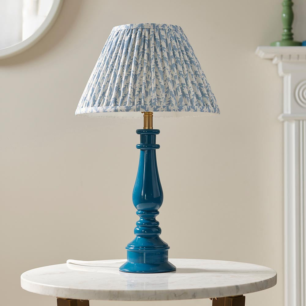 Gloss Blue Myrtle & Leaf 30cm Shell bay blue shade - Comet Lighting