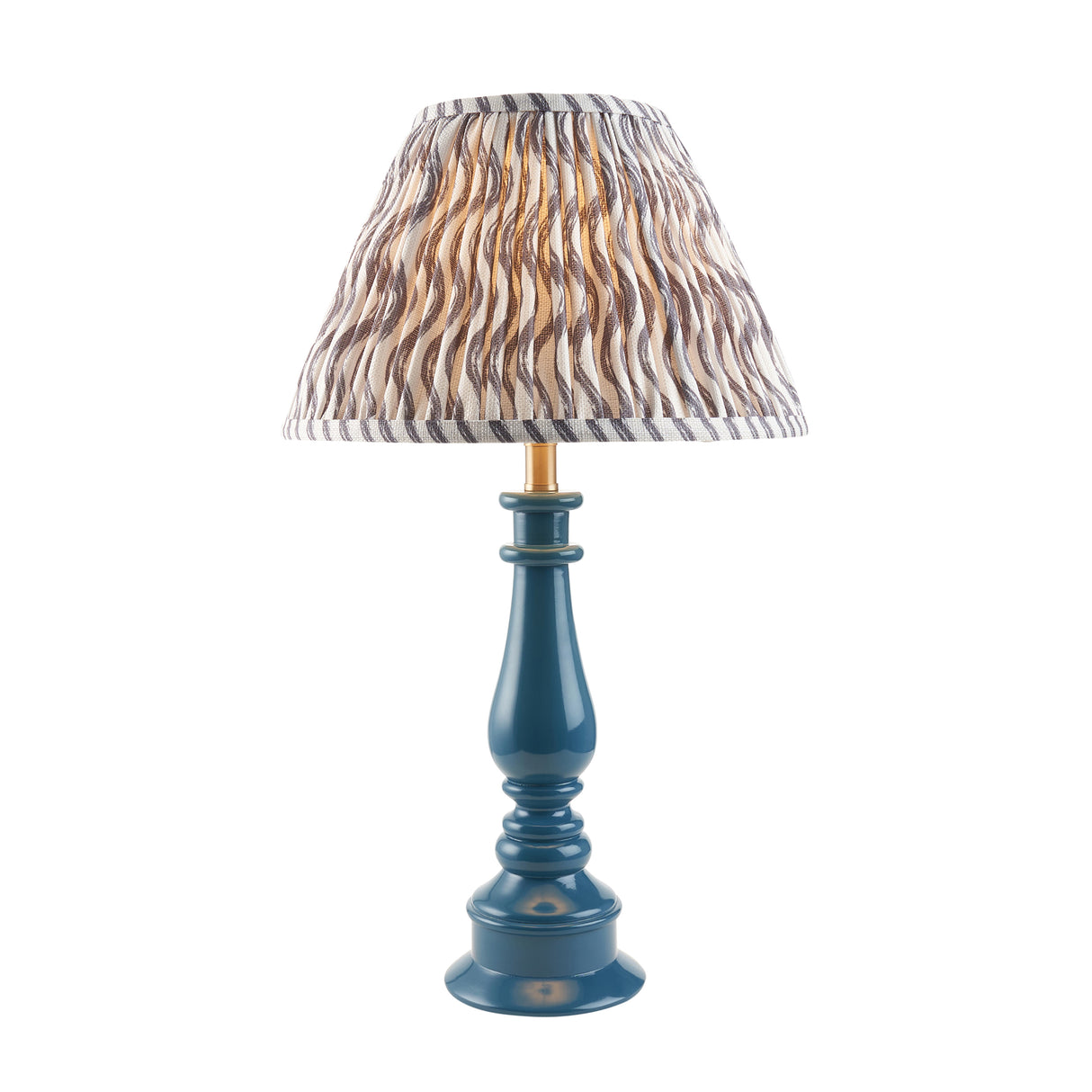 Gloss Blue Myrtle & Ripple 30cm Pearl grey shade - Comet Lighting