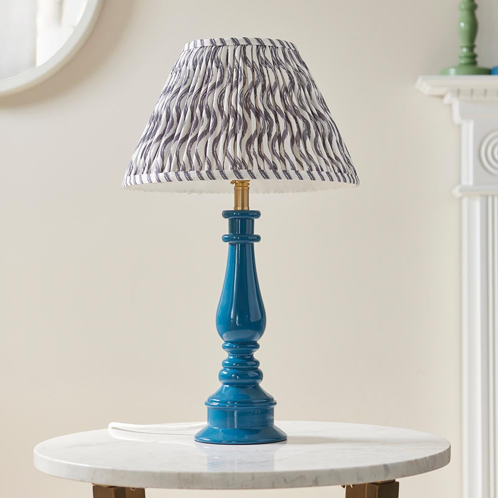 Gloss Blue Myrtle & Ripple 30cm Pearl grey shade - Comet Lighting