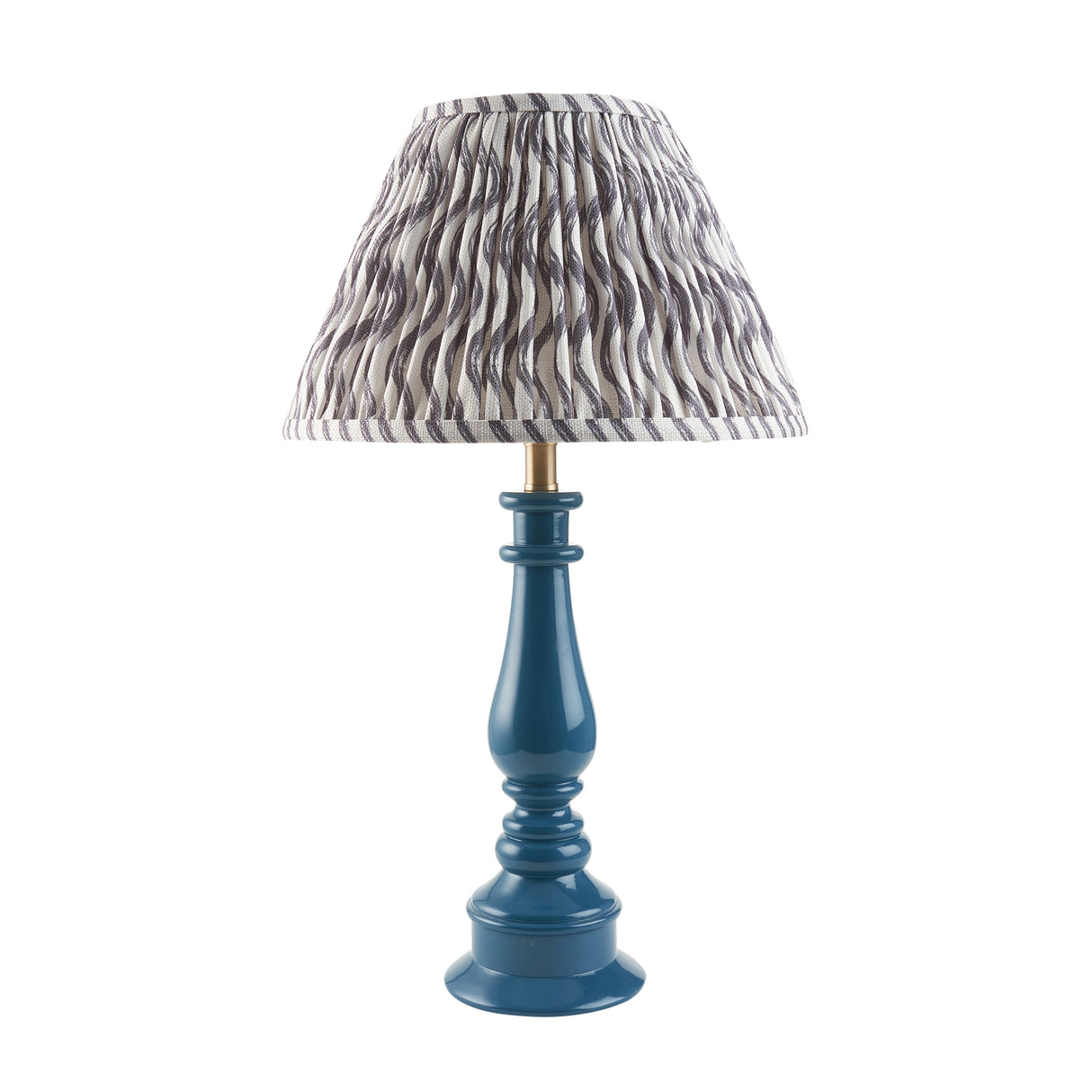 Gloss Blue Myrtle & Ripple 30cm Pearl grey shade - Comet Lighting