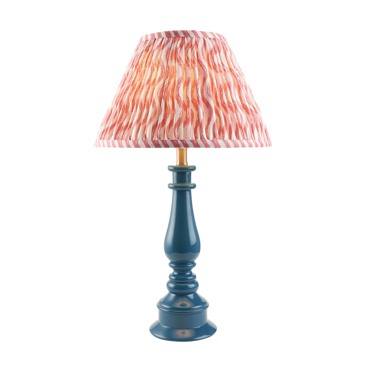 Gloss Blue Myrtle & Ripple 30cm Coral pink shade - Comet Lighting