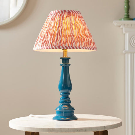 Gloss Blue Myrtle & Ripple 30cm Coral pink shade - Comet Lighting