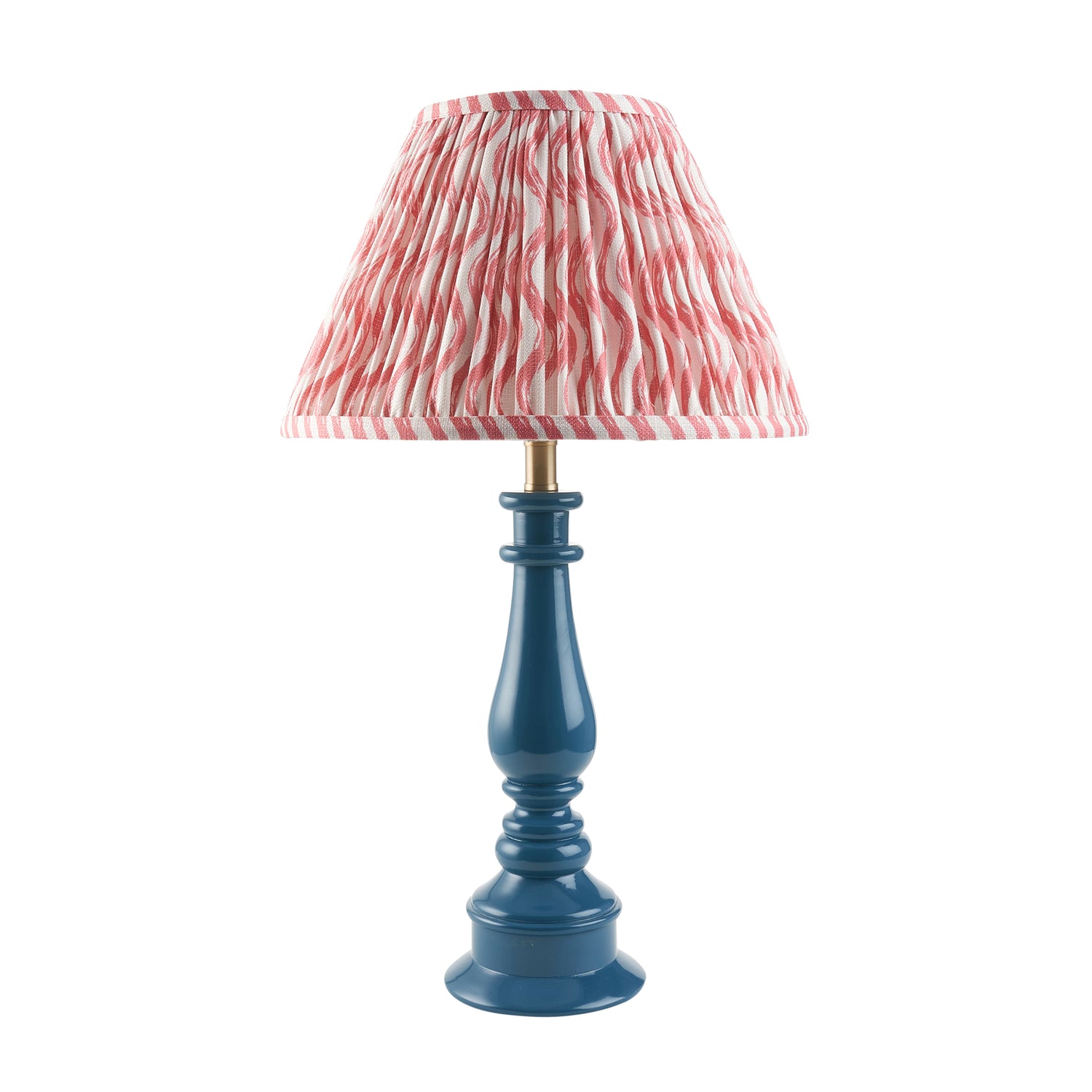Gloss Blue Myrtle & Ripple 30cm Coral pink shade - Comet Lighting
