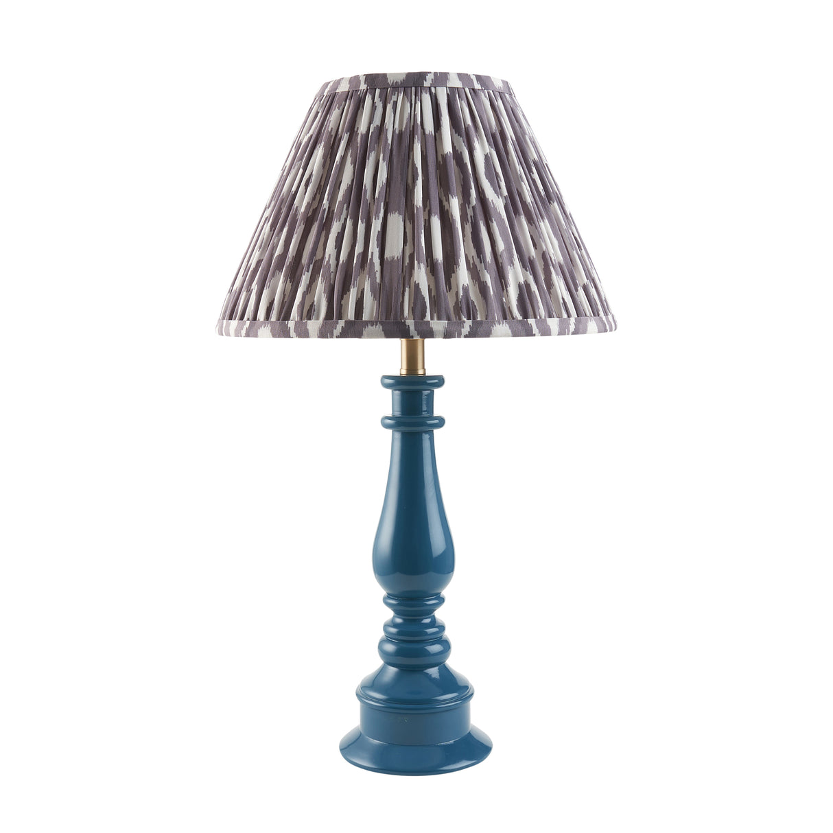 Gloss Blue Myrtle & Ikat 30cm Pearl grey shade - Comet Lighting