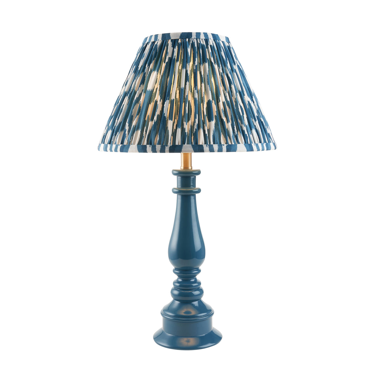 Gloss Blue Myrtle & Ikat 30cm Marlin blue shade - Comet Lighting