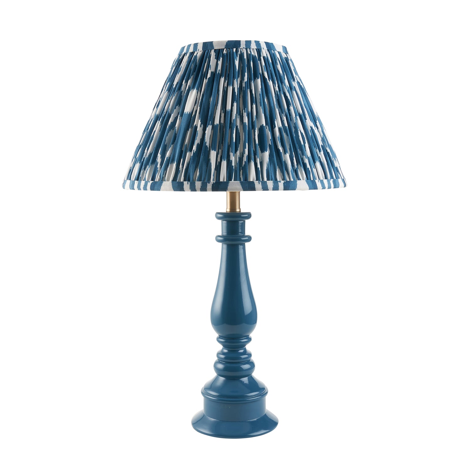 Gloss Blue Myrtle & Ikat 30cm Marlin blue shade - Comet Lighting