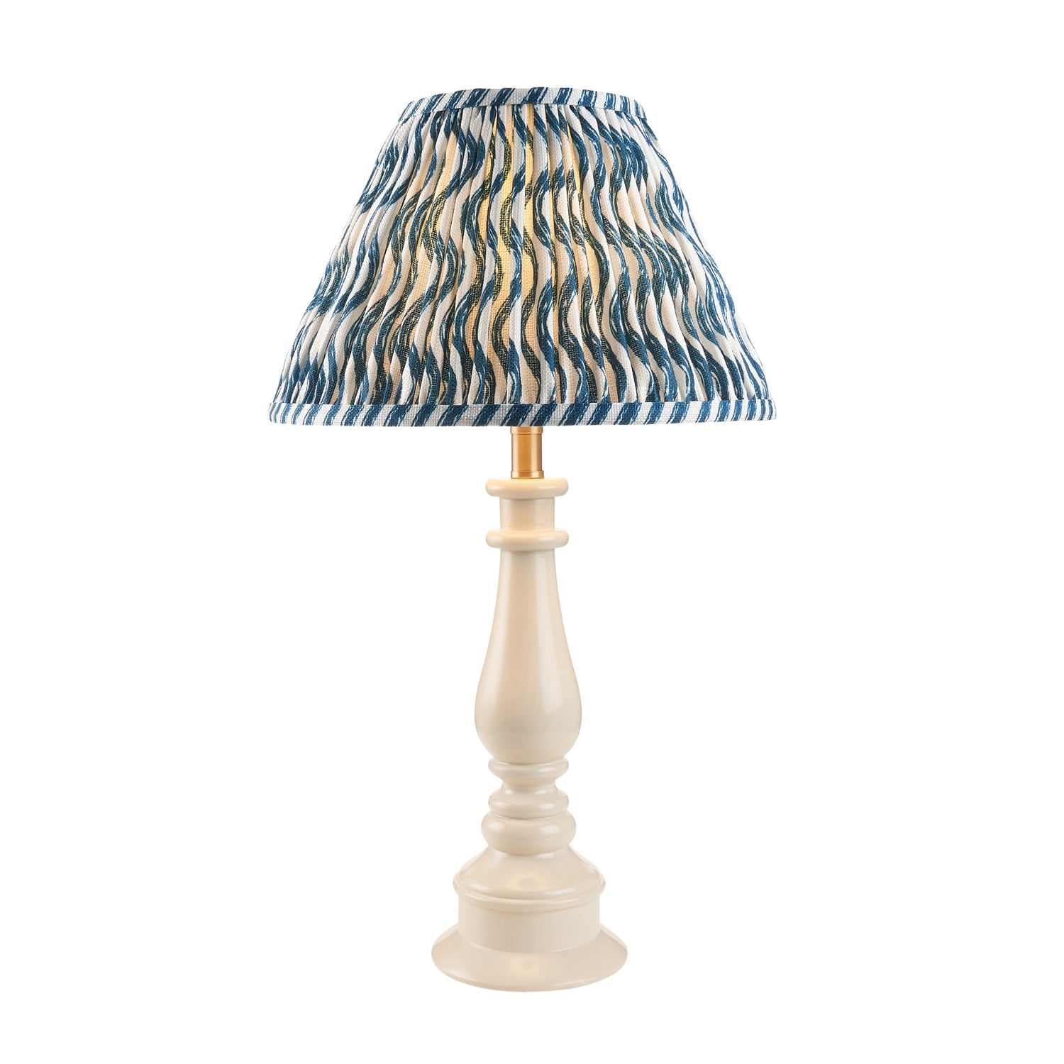 Gloss White Myrtle & Ripple 30cm Marlin blue shade - Comet Lighting
