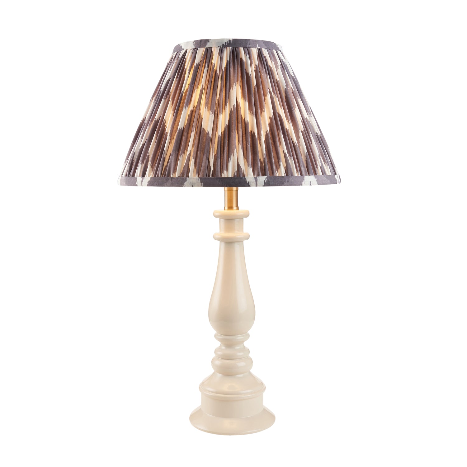Gloss White Myrtle & Zigzag 30cm Pearl grey shade - Comet Lighting