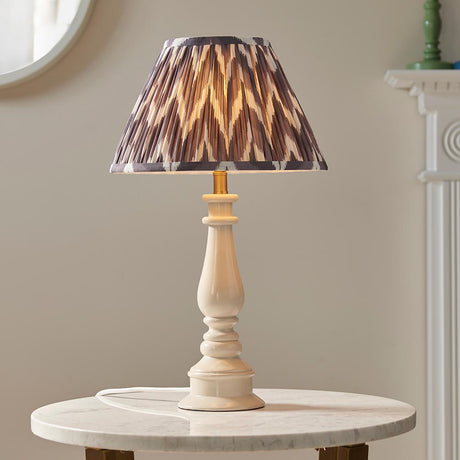 Gloss White Myrtle & Zigzag 30cm Pearl grey shade - Comet Lighting