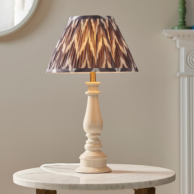 Gloss White Myrtle & Zigzag 30cm Pearl grey shade - Comet Lighting