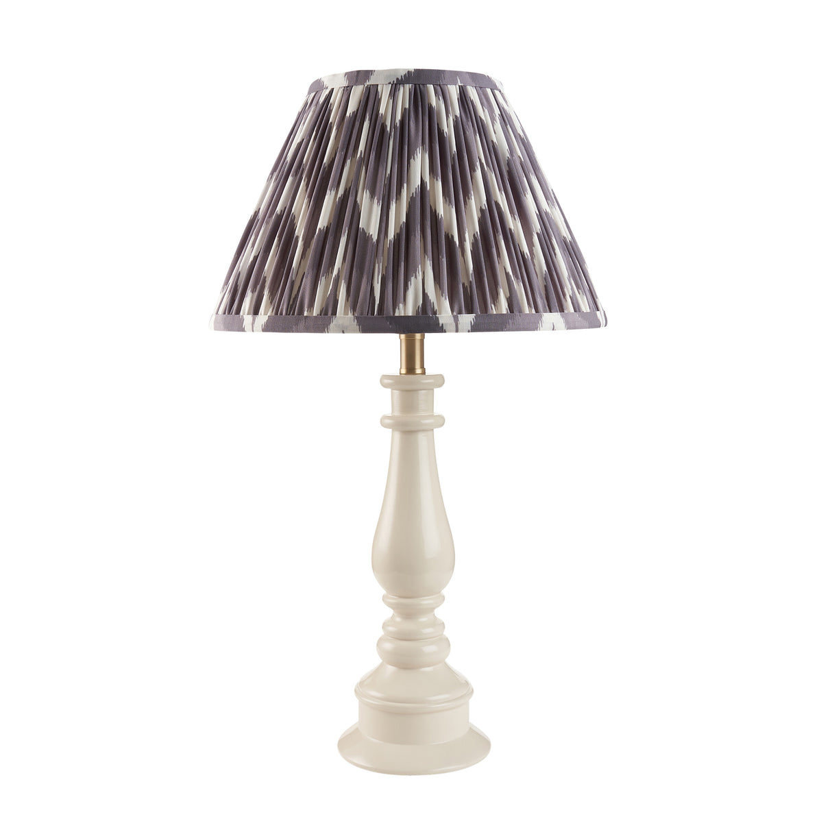 Gloss White Myrtle & Zigzag 30cm Pearl grey shade - Comet Lighting
