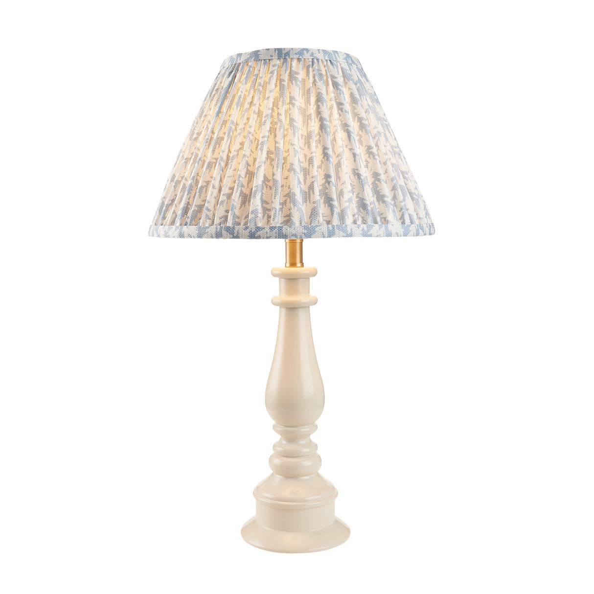 Gloss White Myrtle & Leaf 30cm Shell bay blue shade - Comet Lighting