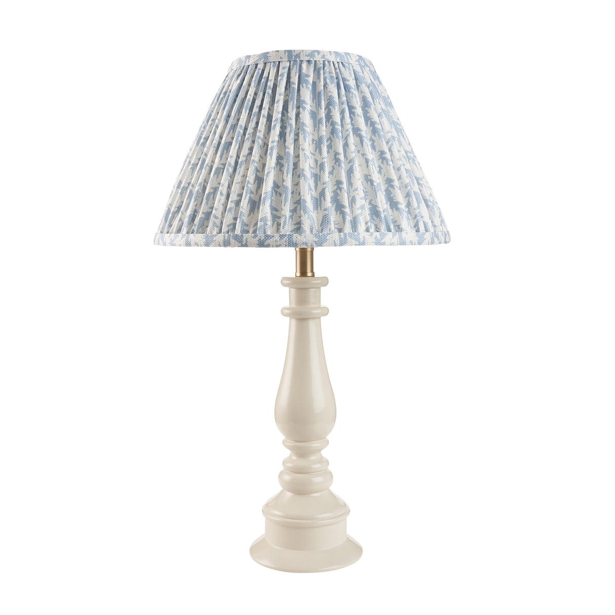 Gloss White Myrtle & Leaf 30cm Shell bay blue shade - Comet Lighting
