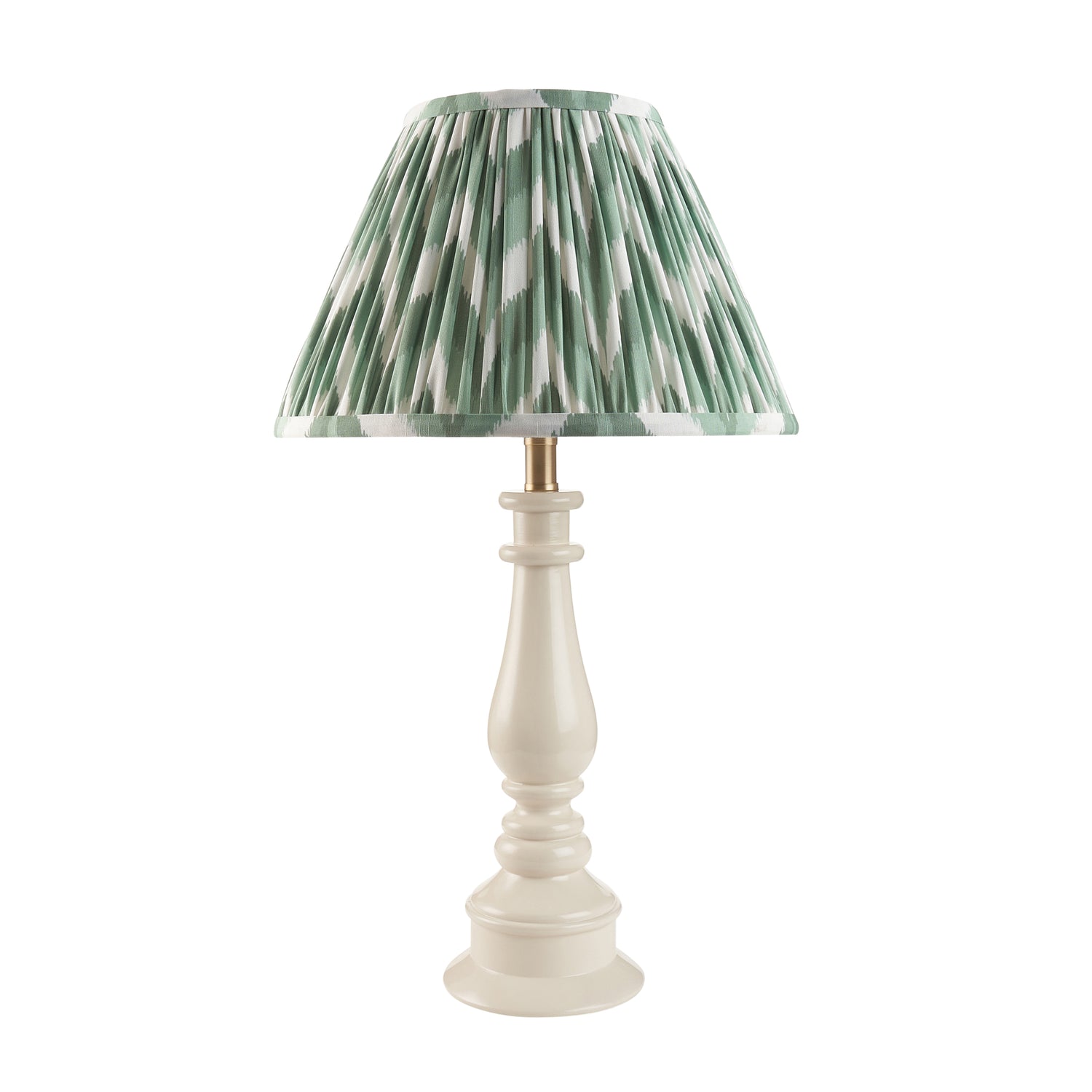 Gloss White Myrtle & Zigzag 30cm Cotswold green shade - Comet Lighting